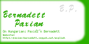 bernadett paxian business card